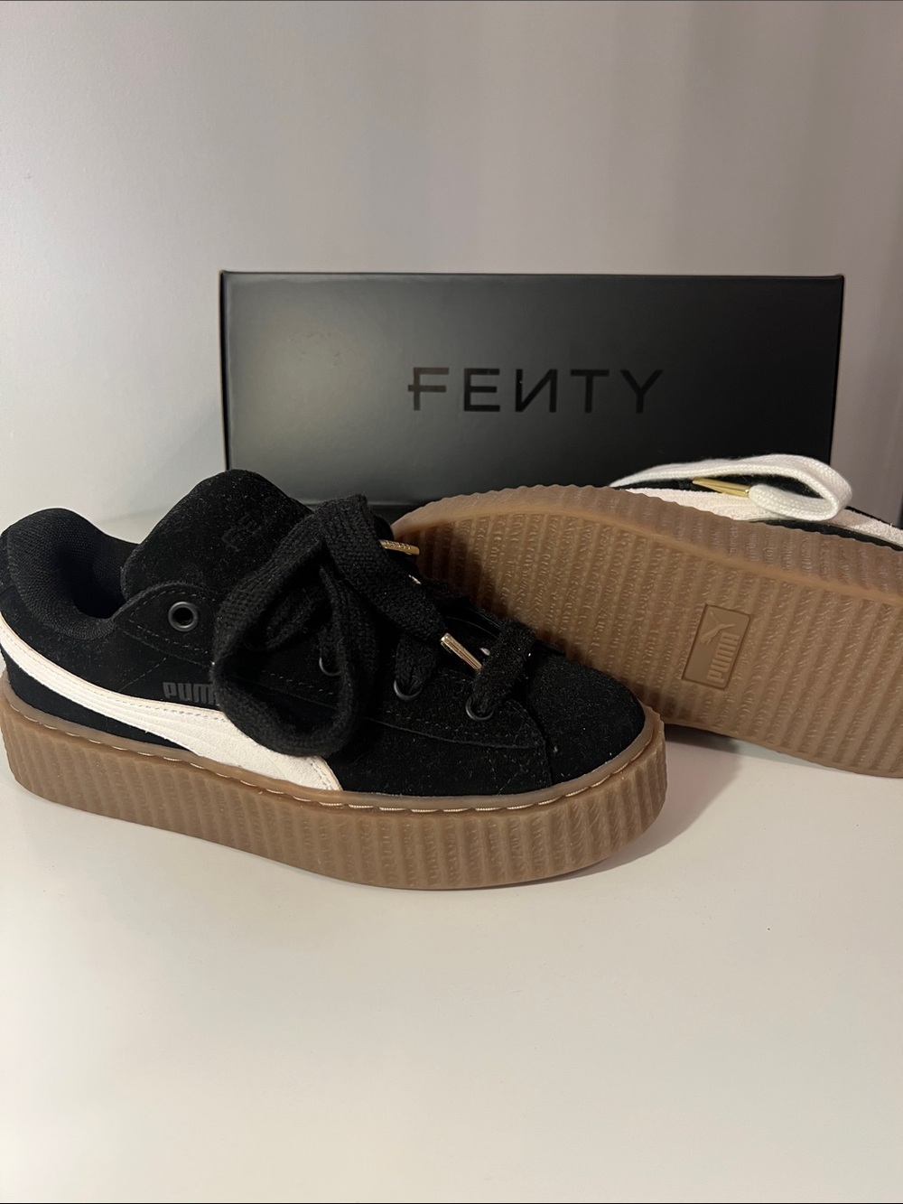 Fenty x Puma Black Suede Platform Sneakers -Brand new and authentic